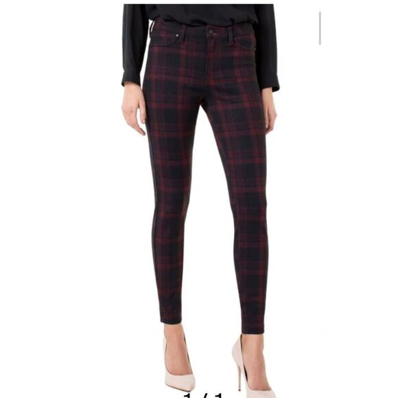 Liverpool Los Angeles Madonna Plaid Five-pocket Leggings petite 10 - Picture 1 of 8